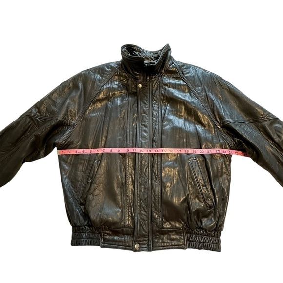 BFC Montreal Canada Vintage Leather Moto Jacket Zip Up Black Jacket - Size Small - Picture 9 of 16